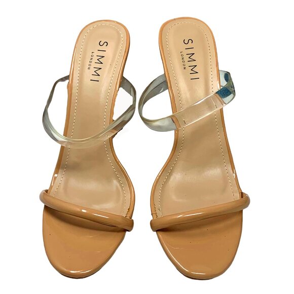 Simmi London Tina Clear Nude Patent Strappy‎ Wedge Sandals NWOB - Picture 7 of 13